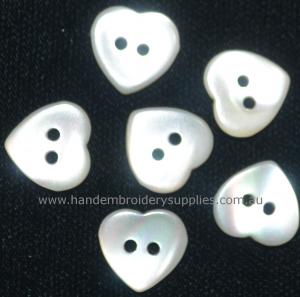 Mother of Pearl Heart Button 13mm (1/2")